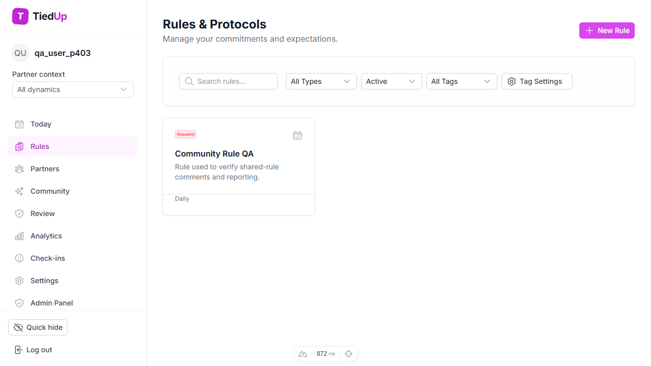 TiedUp rules library preview